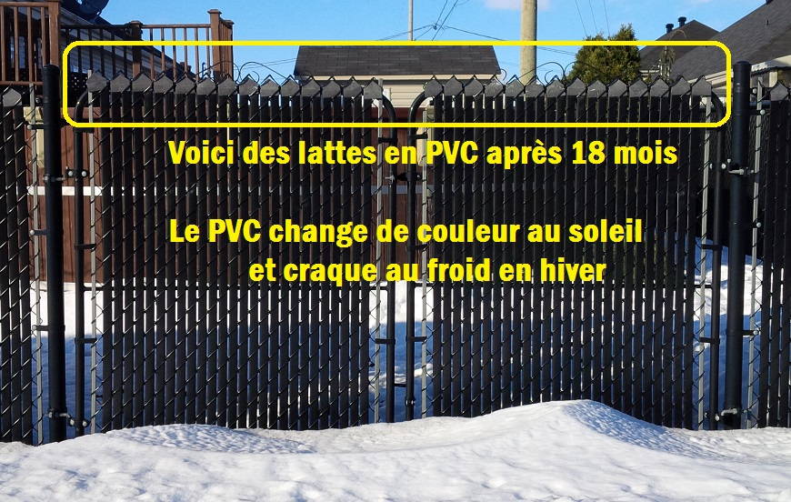 Latte de clôture en pvc qui change de couleur