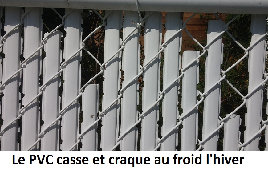 Latte de clôture en pvc craqué